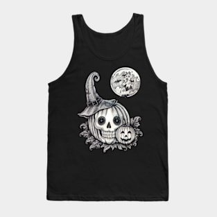 Skeleton pumpkin halloween. Tank Top